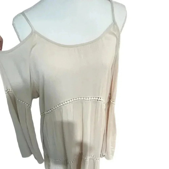 Umgee beige size L cold shoulder mini dress EUC - Picture 7 of 11